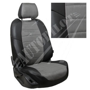 Авточехлы на сидения для Opel Corsa D Hb (40/60) с 06-14г. - черн+альк. серая