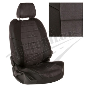 Авточехлы на сидения для Hyundai Tucson I c 04-10г./ Kia Sportage II c 04-08г. - черн+альк. темно серая