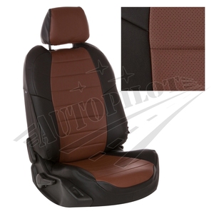 Авточехлы на сидения для Kia Ceed II Hb 3-х дв. с 12г. - черный+темно коричневый