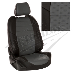 Авточехлы на сидения для Hyundai Solaris II Sd / Kia Rio IV Sd/Hb (X-Line) (40/60) с 17г. - черный+серый