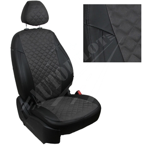 Авточехлы на сидения для Hyundai Tucson I c 04-10г./ Kia Sportage II c 04-08г.  - черн+альк. серая РОМБ