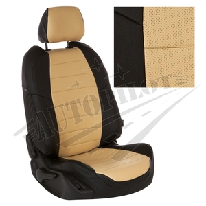 Авточехлы на сидения для Ford Focus II Ghia/Titanium Sd/Hb/Wag с 05-11г. / Ford Kuga I Trend с 08-13г. - черный+бежевый