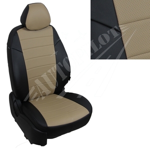 Авточехлы на сидения для Ford Focus II Ghia/Titanium Sd/Hb/Wag с 05-11г. / Ford Kuga I Trend с 08-13г. - черный+темно бежевый