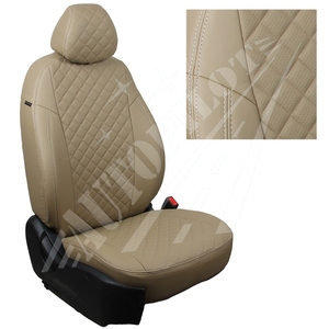 Авточехлы на сидения для Hyundai Tucson I c 04-10г./ Kia Sportage II c 04-08г. - темно бежевый РОМБ