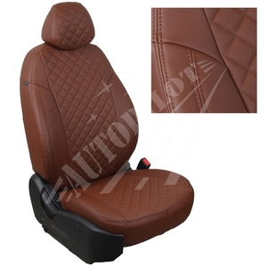 Авточехлы на сидения для Fiat Ducato 3 места с 06г./Peugeot Boxer/Citroen Jumper - темно коричневый РОМБ