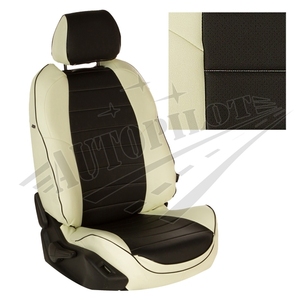 Авточехлы на сидения для Audi А6 (C7) Sd с 11-18г. - белый+черный