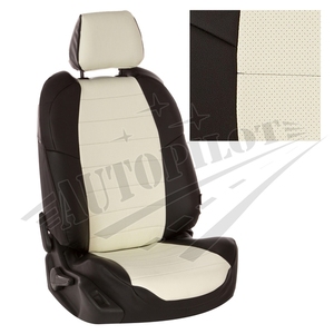 Авточехлы на сидения для Skoda Superb III (пасс. спинка трансформер) c 15г. - черный+белый