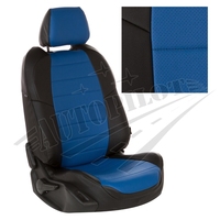 Авточехлы на сидения для Ford Transit VIII (3 места) с 14г. - черный+синий