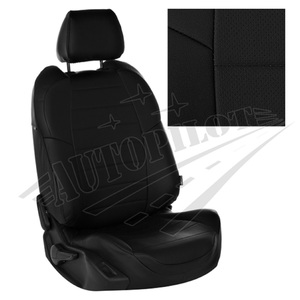 Авточехлы на сидения для Газель NEXT (3 места) удлиненная спинка c 16г. - черный+черный