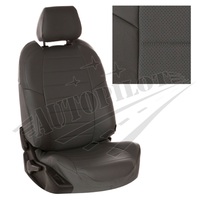 Авточехлы на сидения для Газель NEXT (3 места) удлиненная спинка c 16г. - темно серый+темно серый