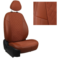 Авточехлы на сидения для Volkswagen Т-5 / Т-6 (2 места) рестайлинг с 09г. - кор+альк.коричневая РОМБ