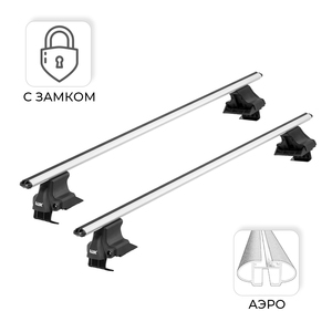 Багажник LUX D-LUX АЭРО серебристая за дверной проем, С ЗАМКОМ