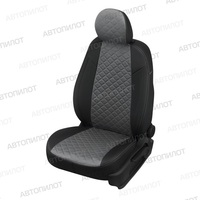 Авточехлы на сидения для Geely Atlas Pro с 21г. - черный+альк.серая Ромб
