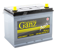 Аккумулятор GANZ 75 А/ч обратная  EN 640А 252х173х220