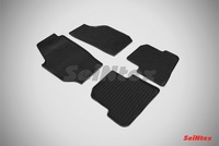 Резиновый коврик Seintex сетка для Skoda FABIA II 2007-